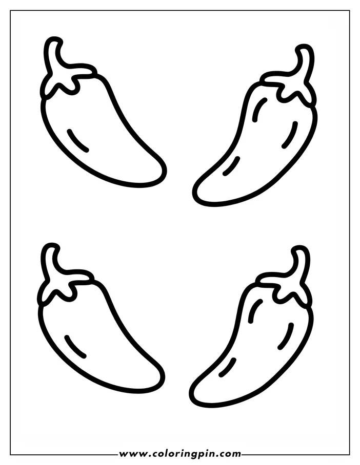 Four simple outlines of chili peppers.
