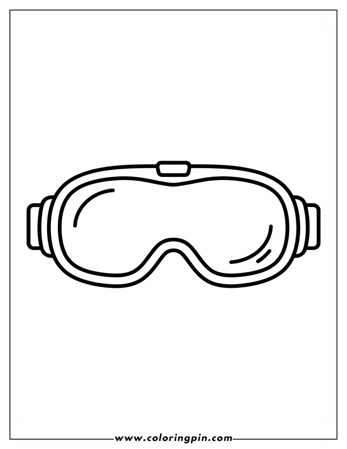 Outline of a pair of ski goggles