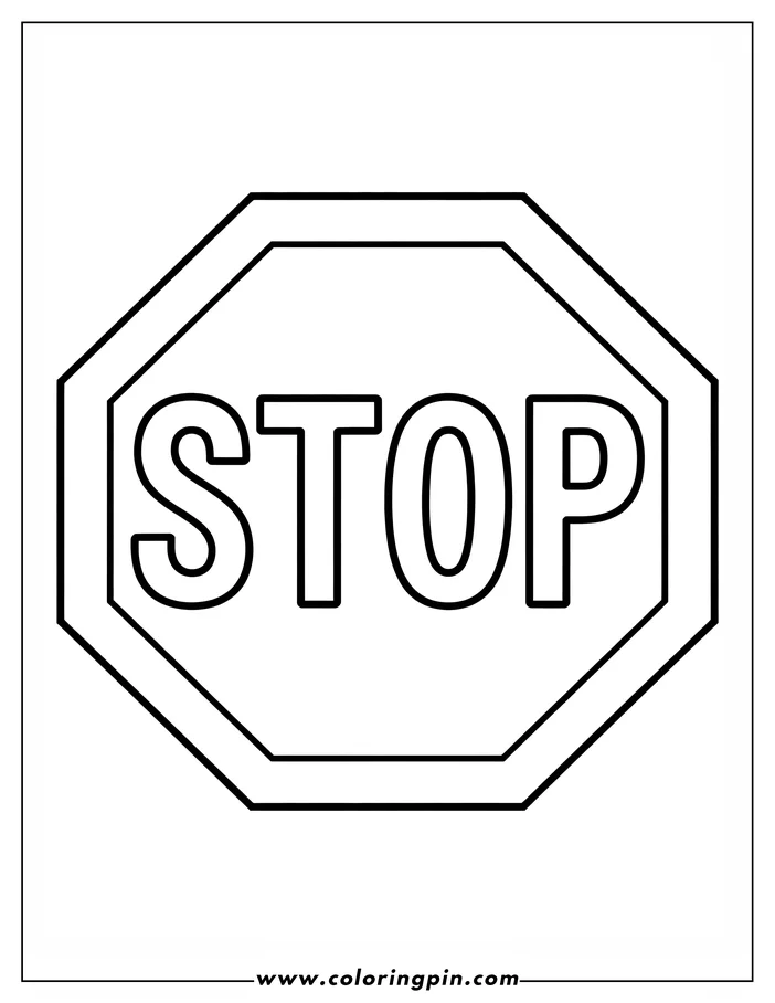 Line art of a stop sign
