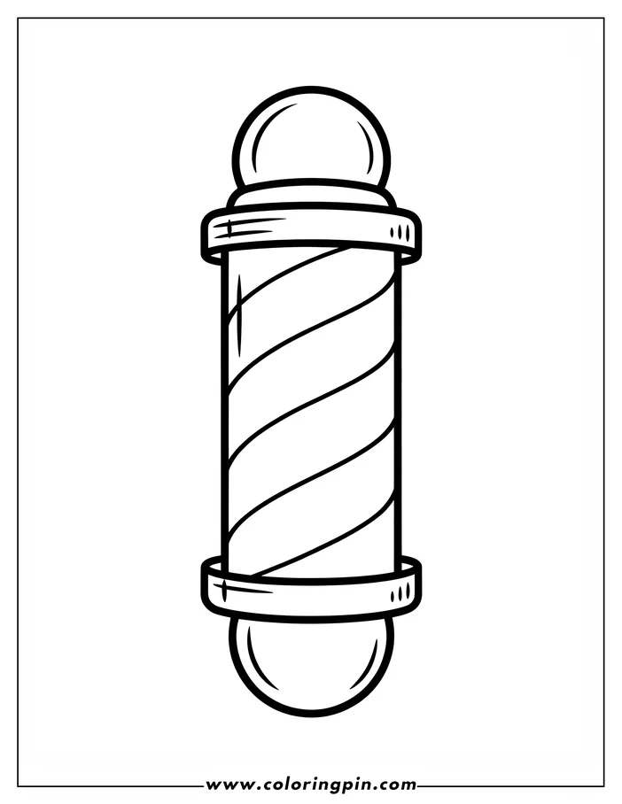 A classic barber pole with red and white stripes.