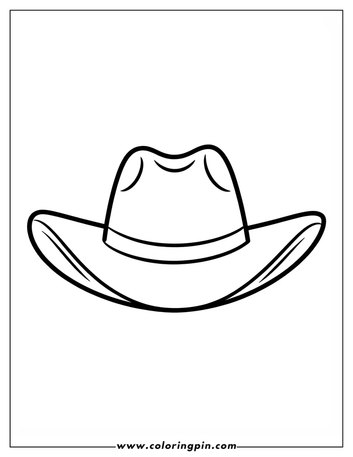 Outline of a classic cowboy hat with wide brim