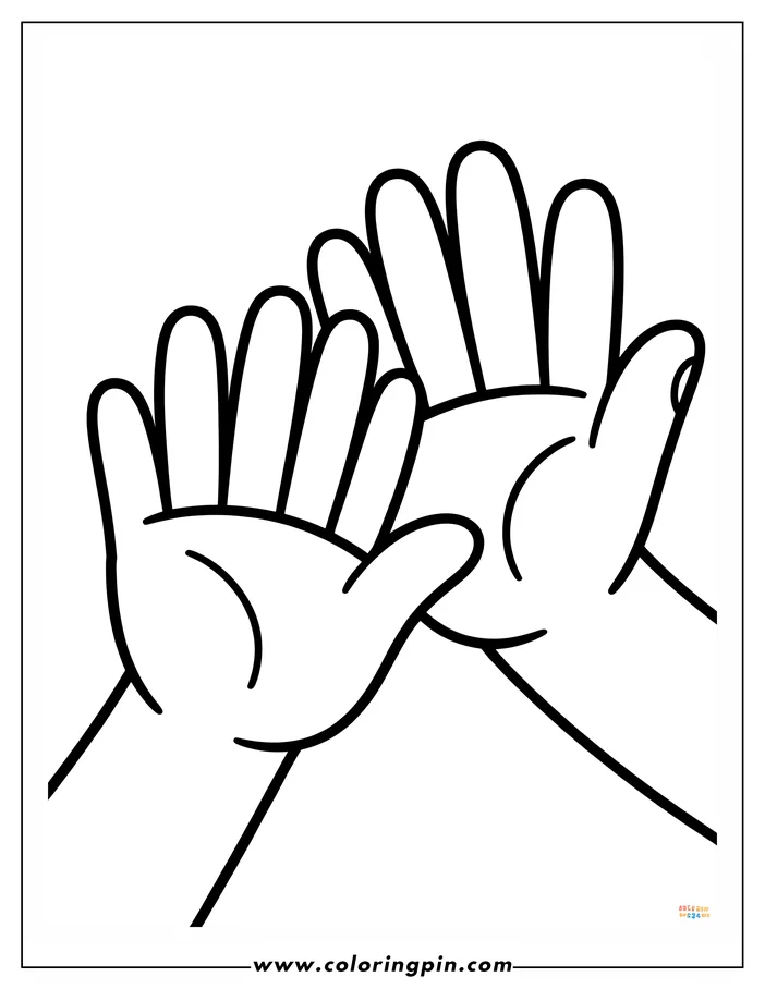 Line art of two hands clapping together.