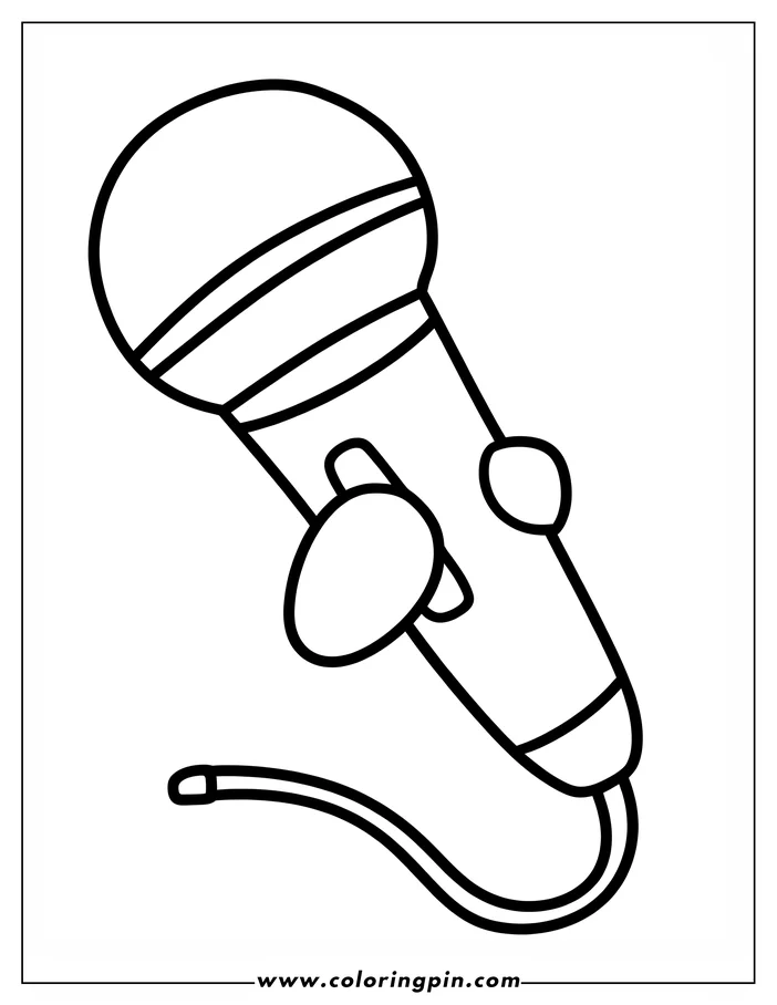 Outline of a microphone with a cord