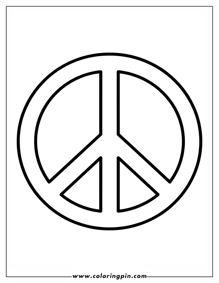 Simple outline of the peace symbol inside a circle.