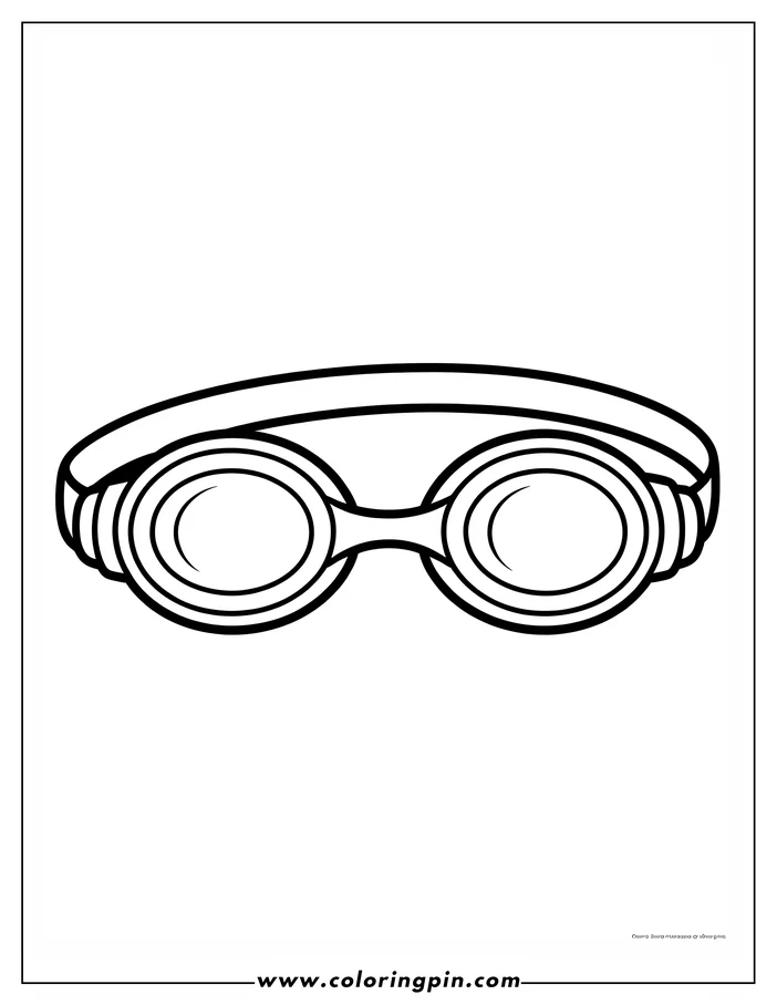Line art of swimming goggles.